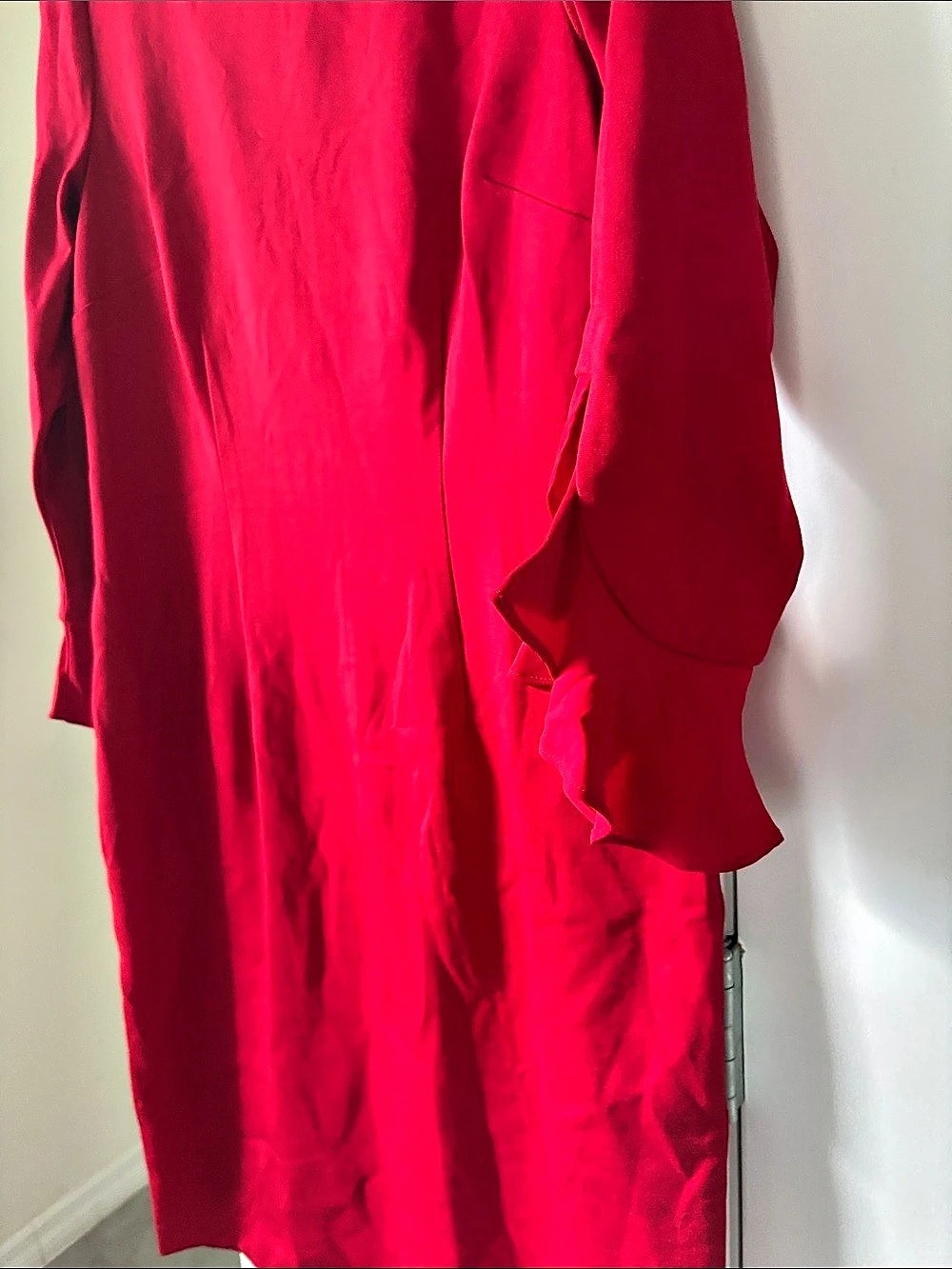 Talbots Red Ruffle Sleeve Midi Dress - Picture 3 of 6